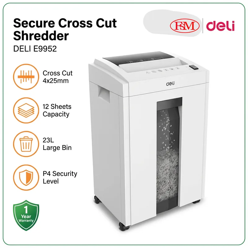 Deli E9952 Paper Shredder Malaysia