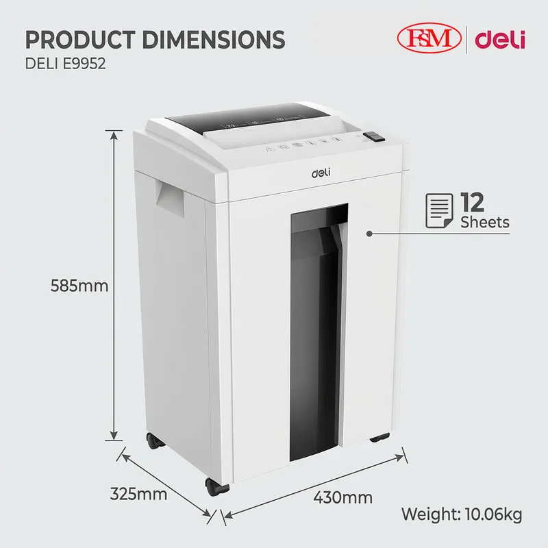 Deli E9952 Heavy Duty Shredder Machine