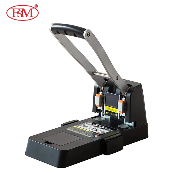  A three-quarter view of the Deli E0150 paper corner rounder machine.