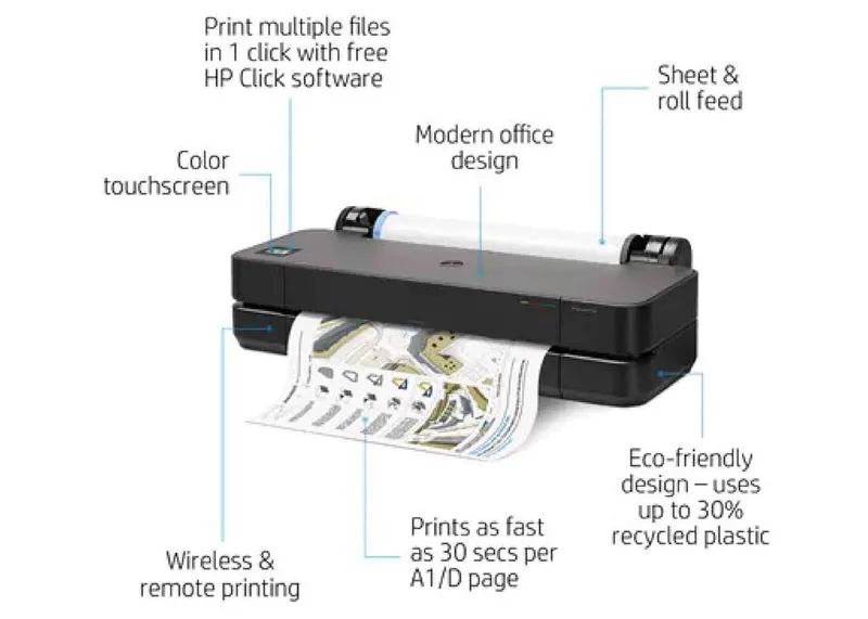 HP DesignJet T250  | HP A1 Plotter, A1 Printer Tabletop 