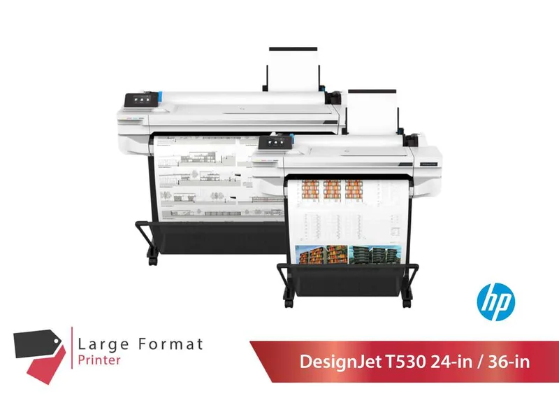 A1 A0 Large Format Printer Plotter ​HP DesignJet T530 24 inch / 36 inch Printer