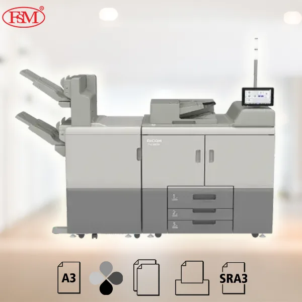 Ricoh Pro 8400s printing interface in operation