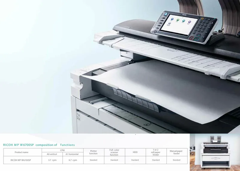 Black and White Laser Wide Format Printer Ricoh MPW6700SP