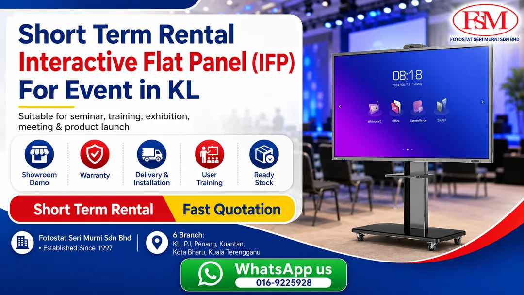 Short term rental Interactive Flat Panel IFP for event in Kuala Lumpur by Fotostat Seri Murni Sdn Bhd